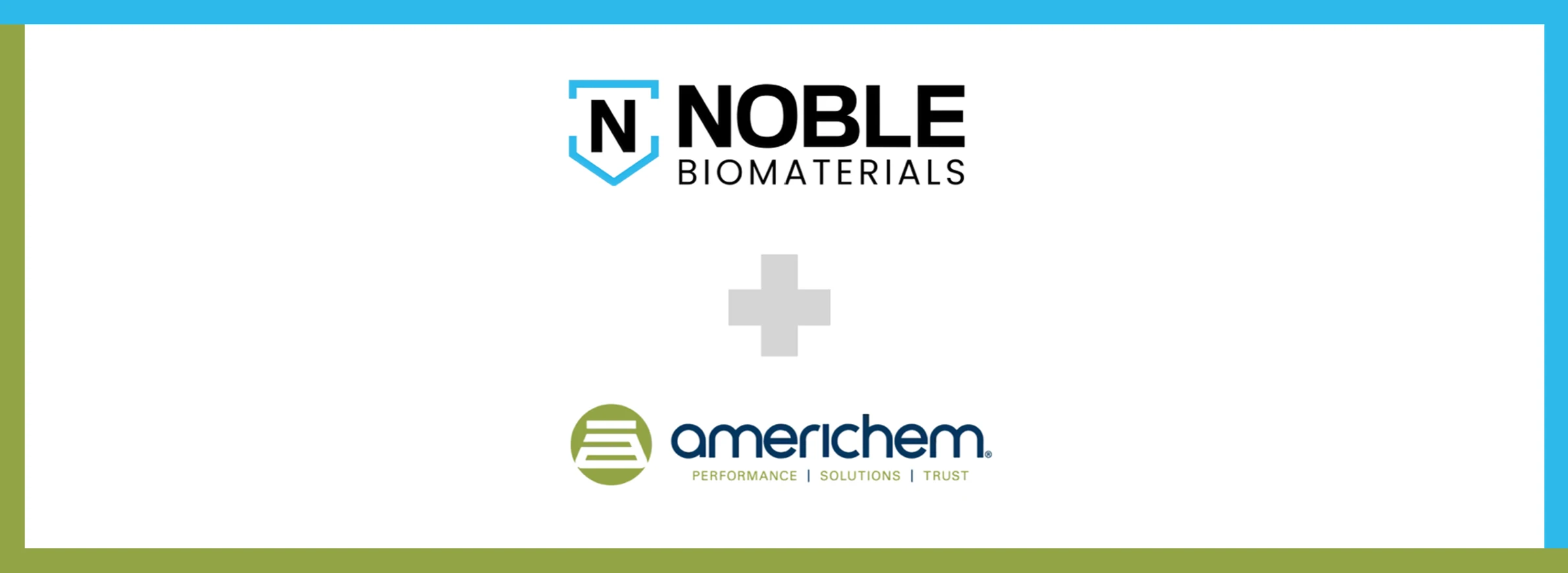 Noble Biomaterials + Americhem logos banner